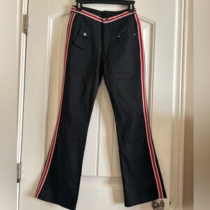 Stylish Black Flared pants with Red Stripe